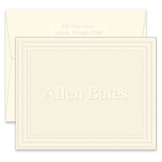 Classic Frame Folded Note Cards - Embossed